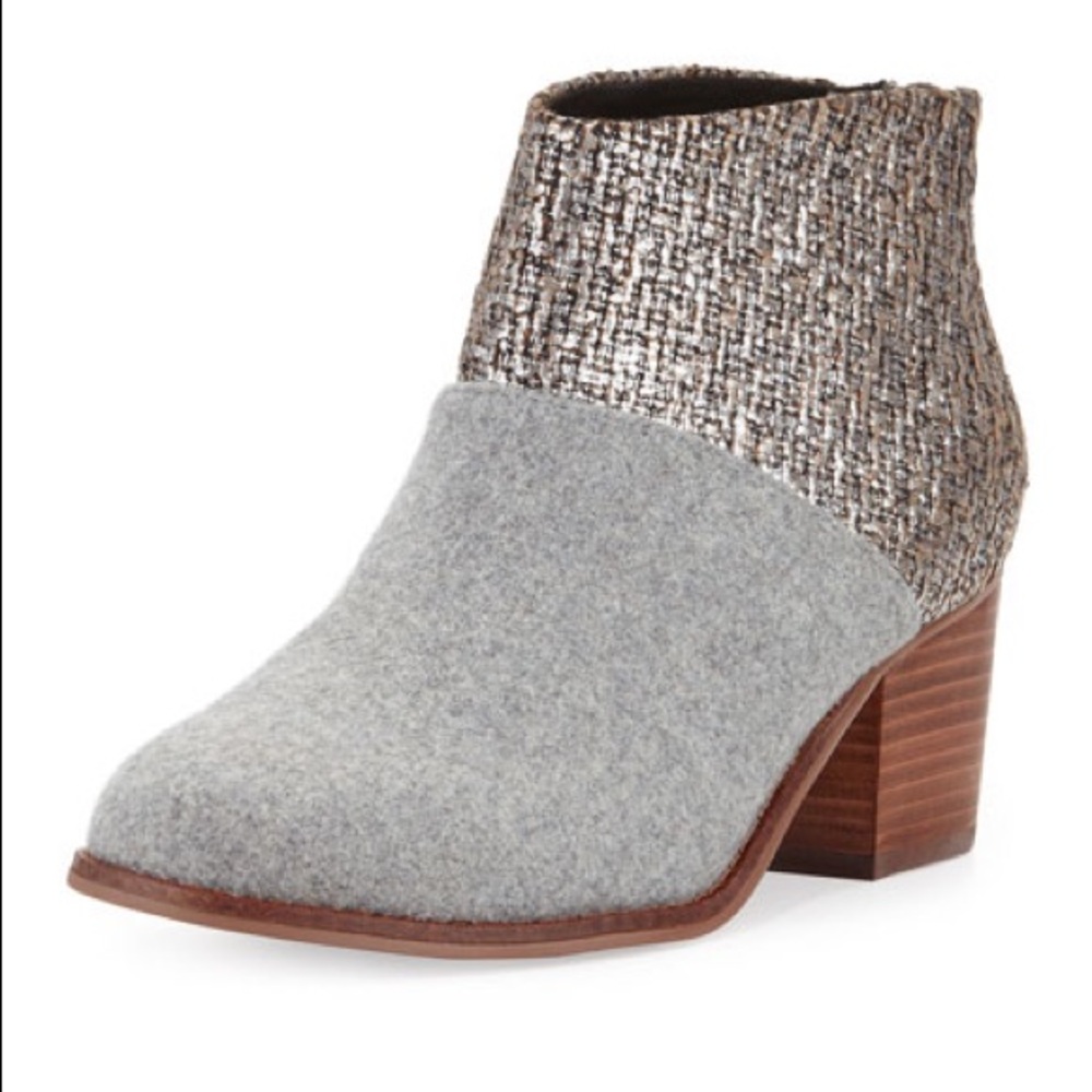 Toms Leila Felt Shine Boucle Bootie